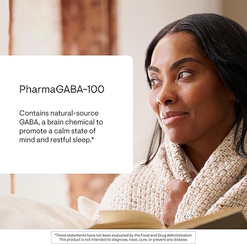 Miniatura 3 de THORNE - PharmaGABA-100 - Suplemento GABA - 100 mg de ácido gamma-aminobutírico de fuente natural - Apoya un estado mental tranquilo y un sueño