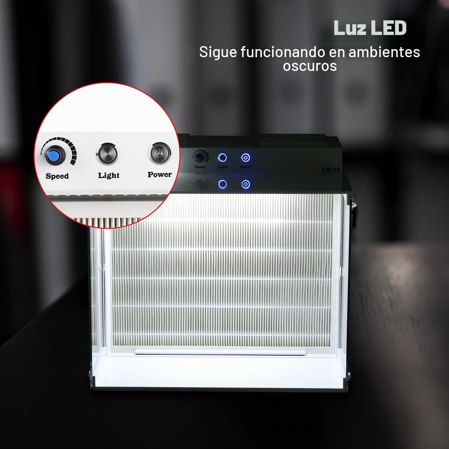 Campana extractora de flujo laminar HEPA H12 con filtro HEPA, 43 x 33 cm FFU caja de inoculación ventilador, sistema de filtro de aire de doble ventilador, campana de flujo laminar portátil para
