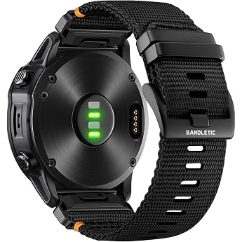 Bandletic 22 mm 26 mm Nylon Strap Compatible with Garmin Fenix 9/8/7/6/5