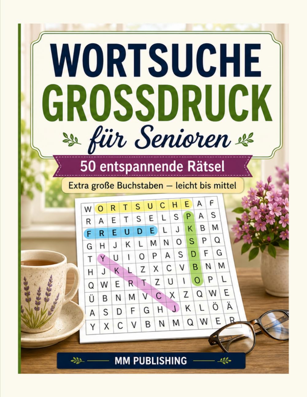 Wortsuche Großdruck für Senioren: 50 entspannende Rätsel mit extra großen Buchstaben – leicht bis mittel