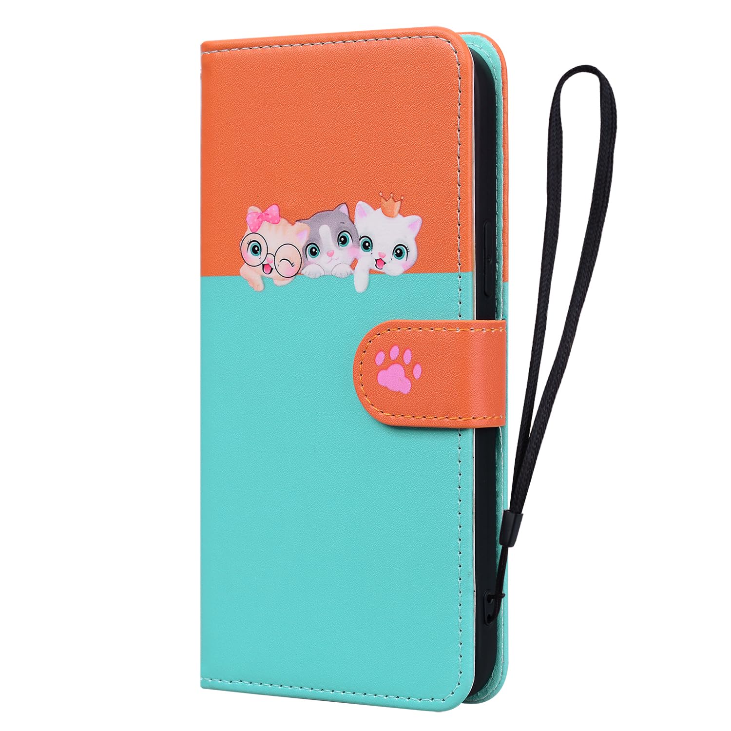DESSEN Cover per Google Pixel 8 Pro, Wallet Style PU Leather Shell, Custodia a Libro Flip Smart Magnetica con Appoggio e Porta Carte di Credito. Blu