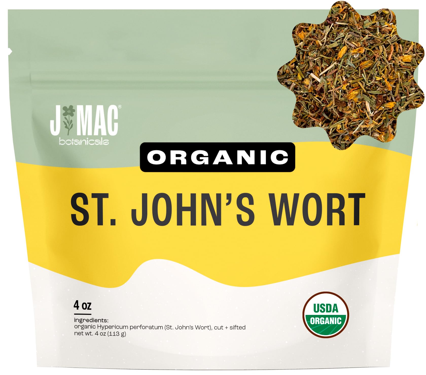 Organic St John's Wort herb (4 oz) loose leaf St. Johns Wort tea
