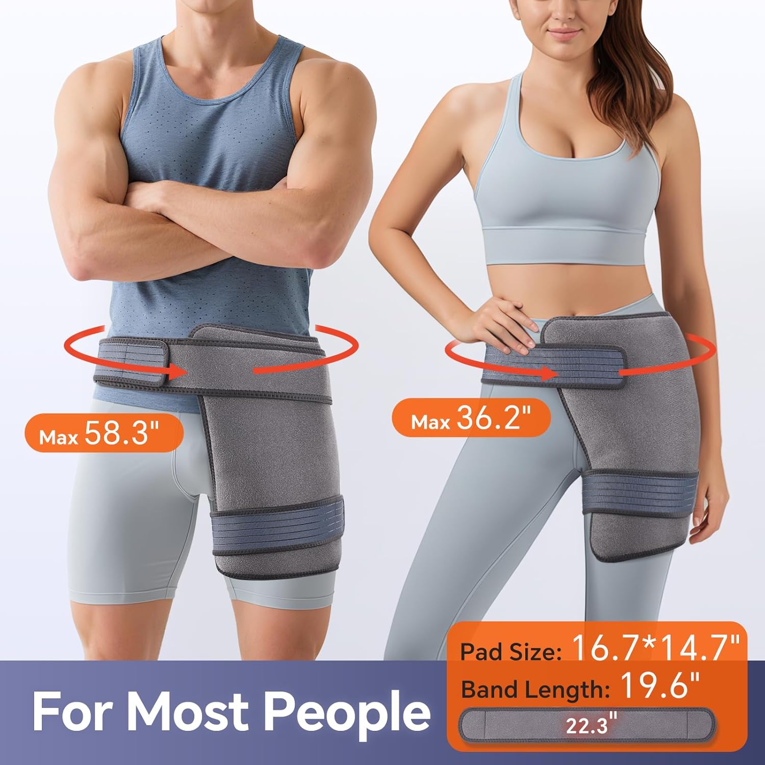 Hip Heating Pad for Hip Pain Relief, Heated Hip Brace for Sciatica Pain Relief, Back/Thigh/Leg/Buttock Electric Heating Therapy Pad for Men Women, 3 Heat and 13 Timing Settings - Image 6