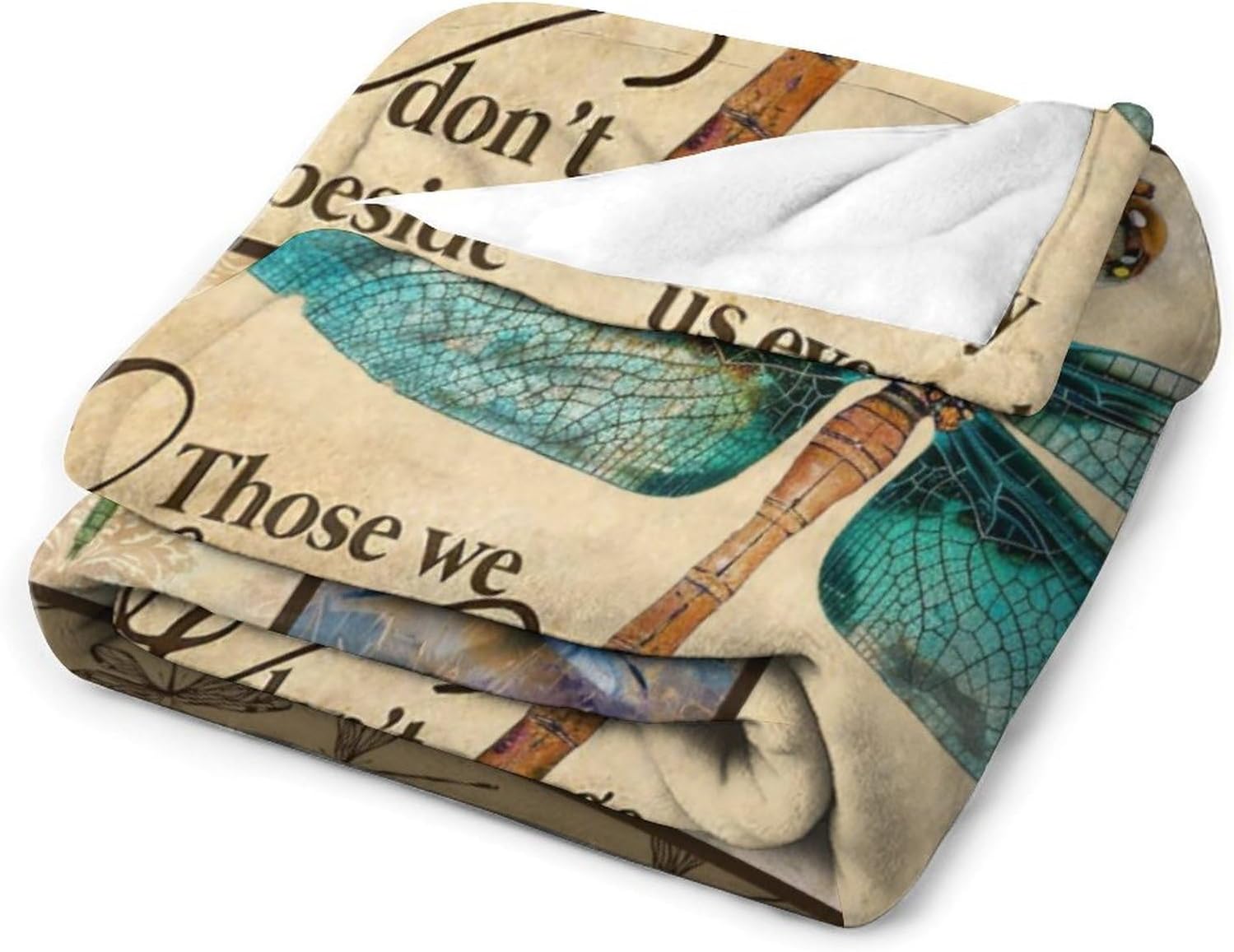 Dragonfly Print Blanket Dragonflies Memorial Throw Blankets Gifts for Couch Sofa Bed Stuff Decor Lightweight Soft Cozy Plush Warm Flannel for Lover Men Women Adults 40"x50" - Image 3