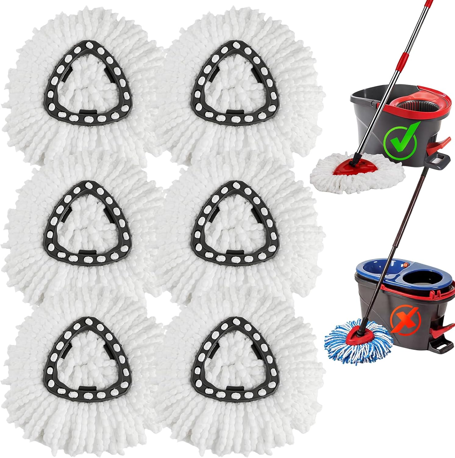 20 Pack Spin Mop Replacement Heads,100% Microfiber Mop Heads Replacements Compatible with OCeda Easywring 1-Tank System,Spinning Mop Replace Head for Easy House Cleaning Floor Mopping