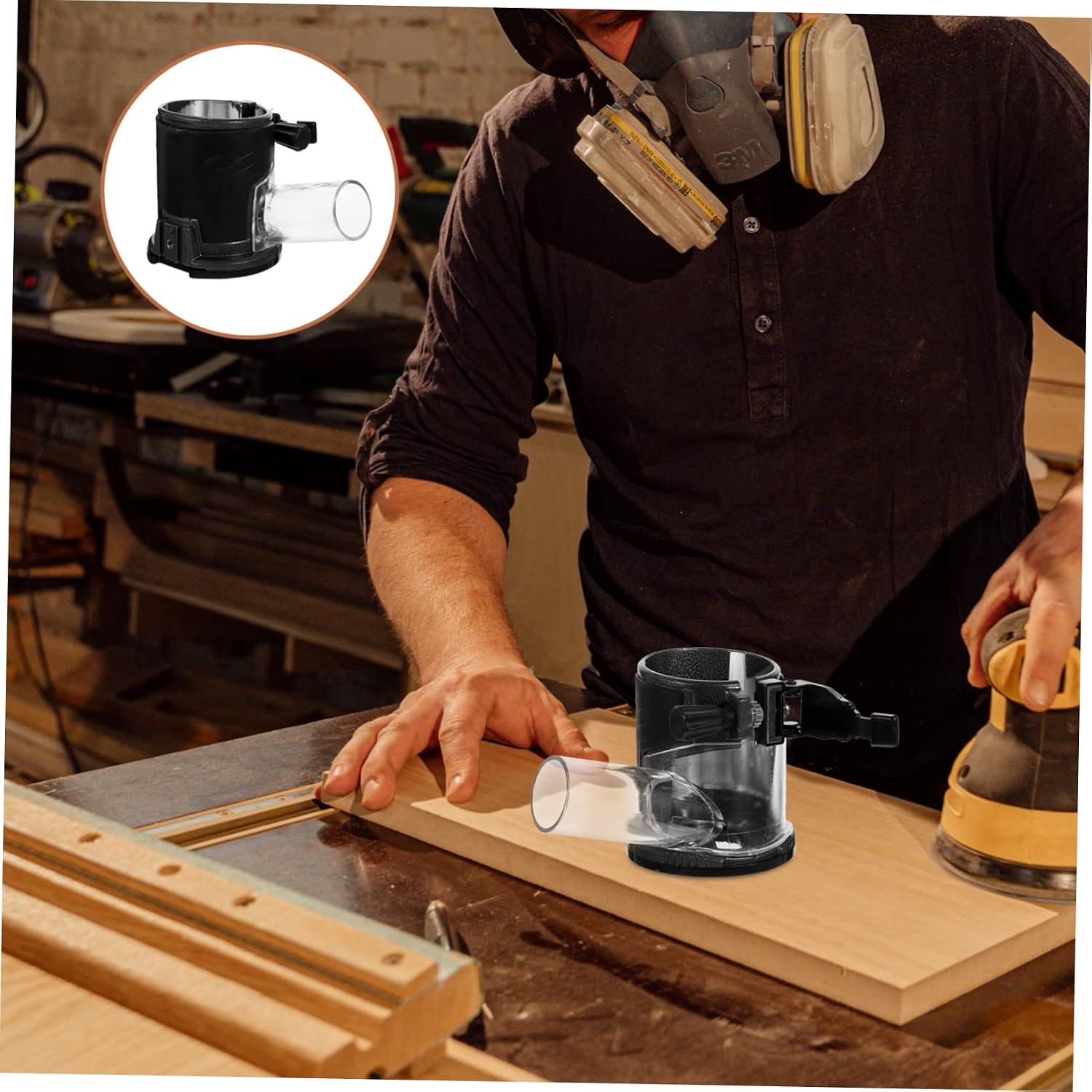 Woodworking Trimmer Base Router Protector Aluminum Dust Collection Shield for Trimming and Grooving Fit for Routers