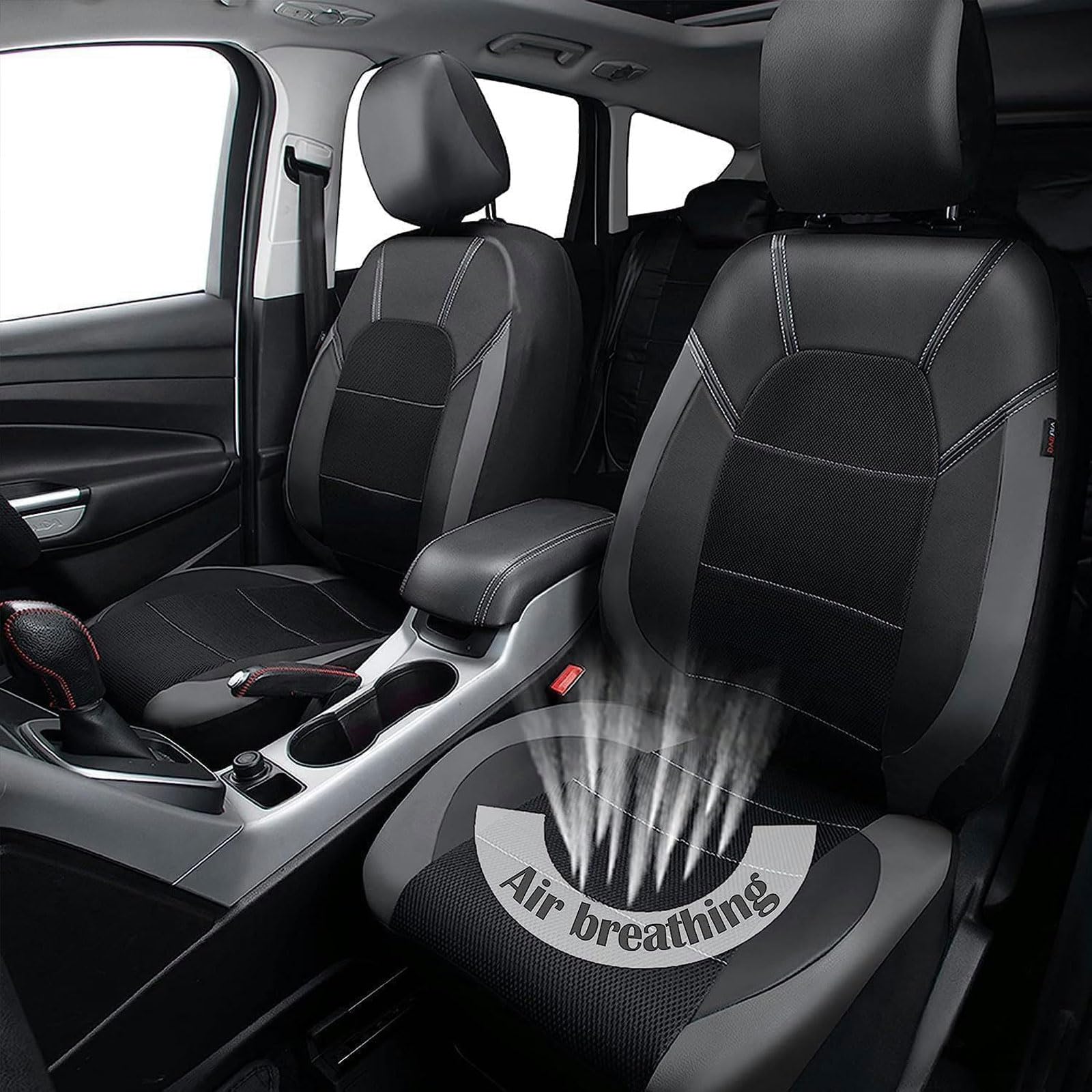 Coprisedili Auto per Audi TT Mk1 Type 8N TT Quattro, Traspirante Antiscivolo Set Anteriori Copri-Sedile Poggiatesta Protezione, Accessori Auto Interno,Black