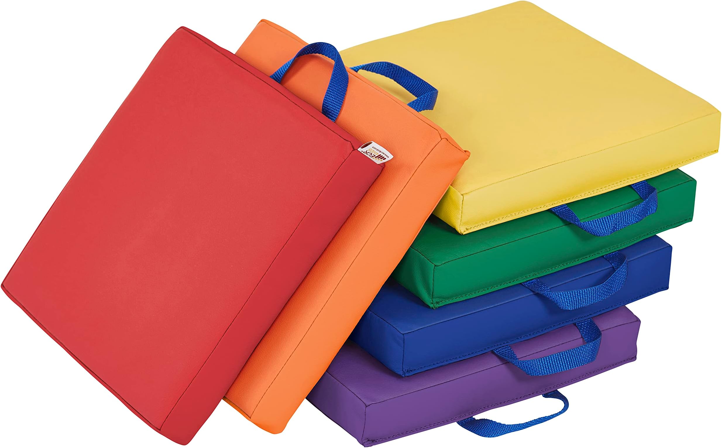 SoftZone Square Floor Cushion with Handle 6-Piece - Assorted