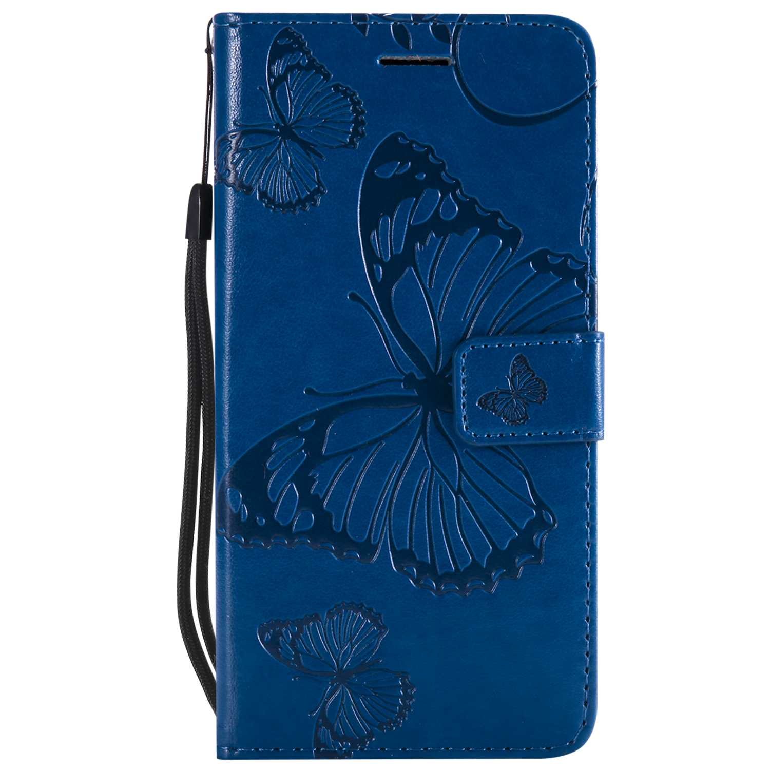 DENDICO Wallet Case for Moto C Flip Leather Case with Card Slots and Stand Feature