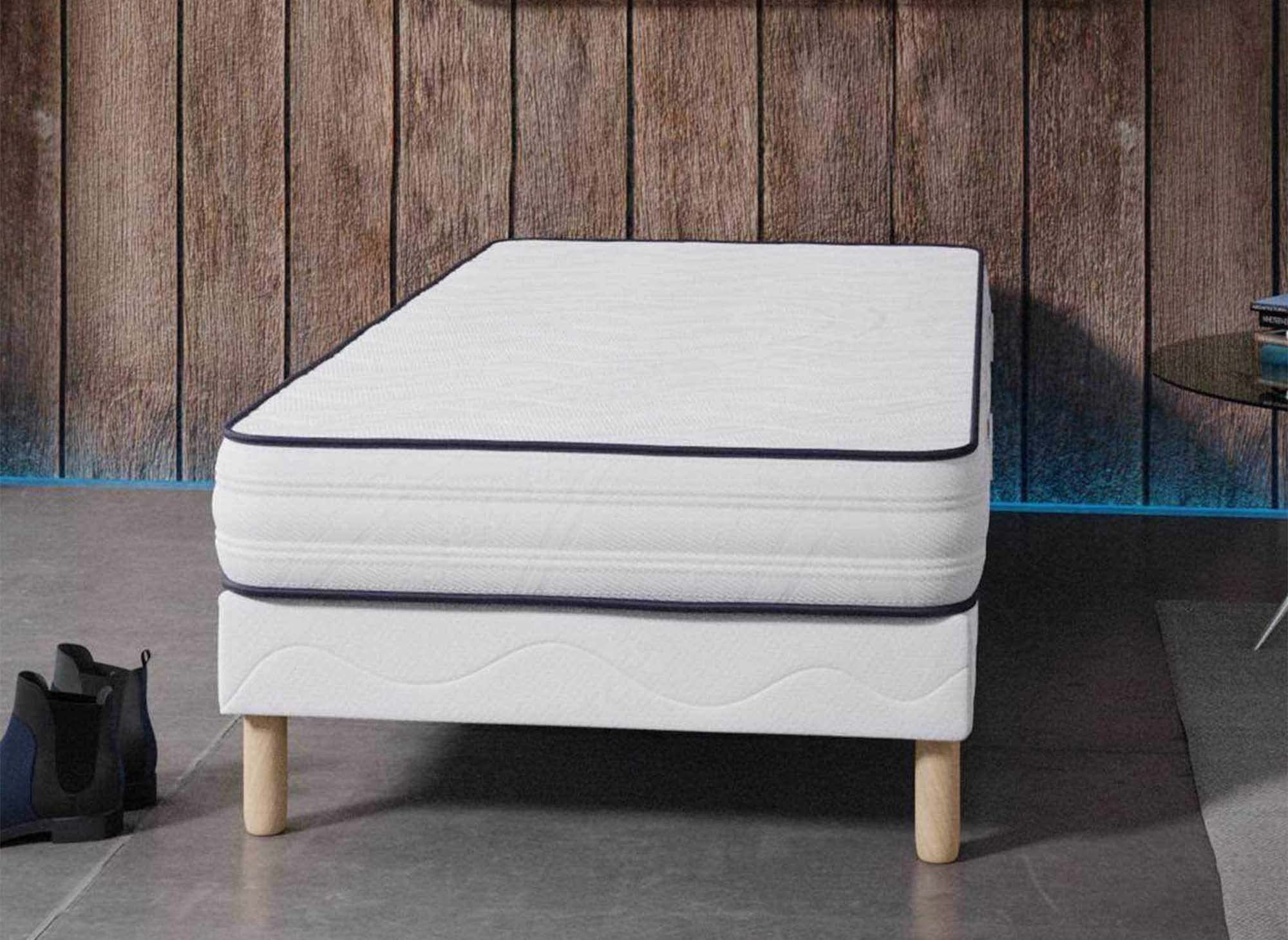 DecoInParis Confort - Ensemble Sommier + Matelas 20 cm 90x190