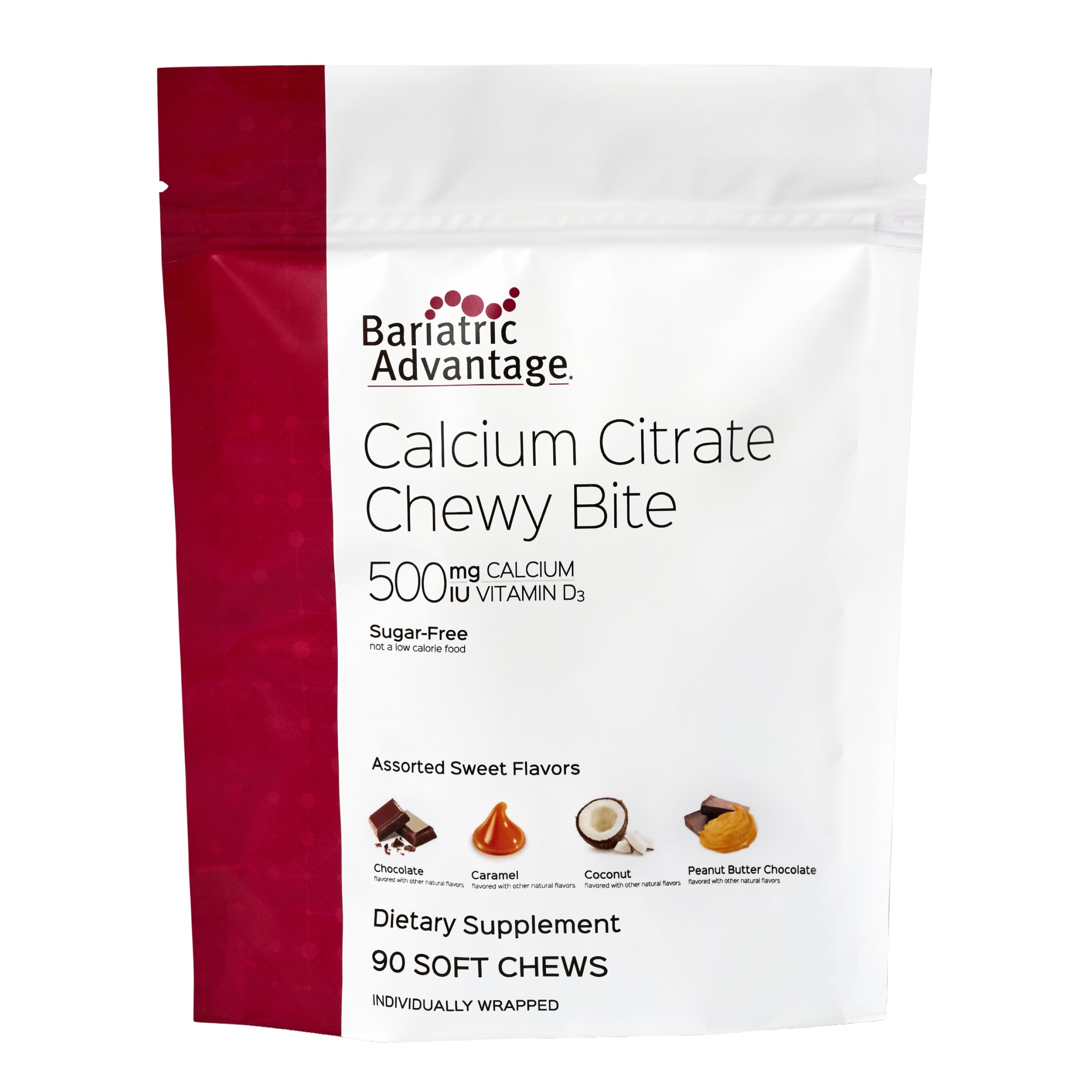 Bariatric Advantage Calcium Citrate Chewy Bites, Assorted Sweet, 90 Ct