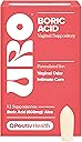 O Positiv URO Boric Acid Vaginal Suppository – with Lactic Acid, and Aloe for Fast Relief and Vaginal Odor Control – Vegan, Free from Parabens, Dyes, and Fragrances – 12 Count (Pack of 1)