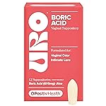 O Positiv URO Boric Acid Vaginal Suppository - with Lactic Acid, and Aloe for Fast Relief and Vaginal Odor Control - Vegan, Free from Parabens, Dyes, and Fragrances - 12 Count (Pack of 1)