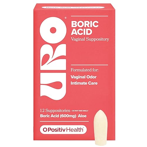 O Positiv URO Boric Acid Vaginal Suppository – with Lactic Acid, and Aloe for Fast Relief and Vaginal Odor Control – Vegan, Free from Parabens, Dyes, and Fragrances – 12 Count (Pack of 1)