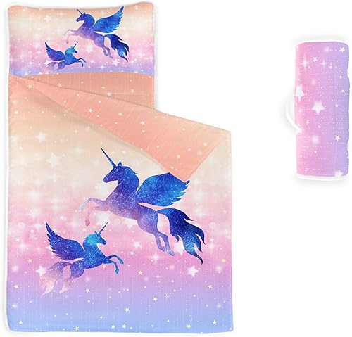 Miniatura 6 de Tapete para siesta espacial  Saco de dormir de galaxia espacial con almohada extraíble  Juego de ropa de cama para guardería y fiestas de pijamas