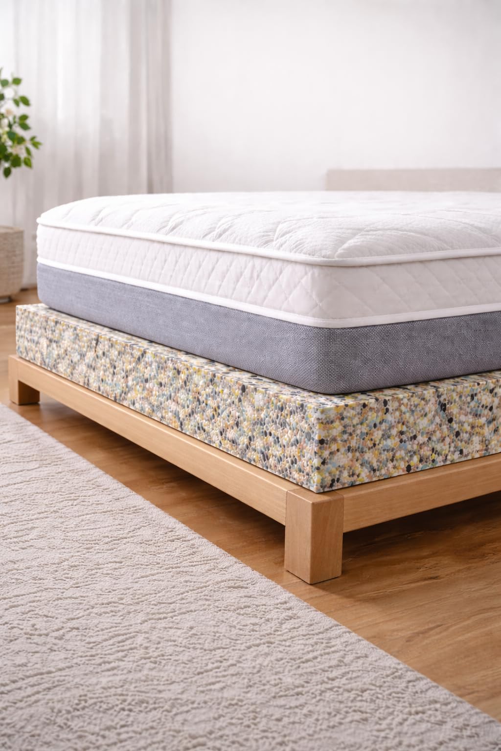 SLUMBER HOME Under Mattress Height Booster Support Foam – High Density Recpn Foam Base to Raise Bed Height & Add Firm Support – Ideal for Low Beds, Platform Beds & Divans – UK Sizes (190 x 90 x 10cm)