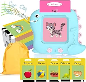 Talking Flash Cards for Toddlers 1-5 Years Old, Pocket Speech Therapy & Autism Sensory Toy with 336 Sight Words, Montessori Educational Learning Toys Gifts