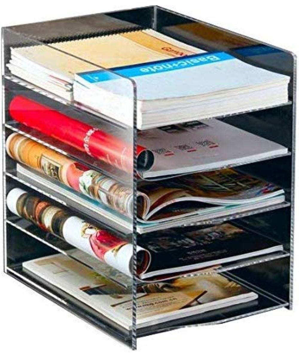 Portariviste a parete, espositore for letteratura, schedari, schedari, colore trasparente, acrilico, portariviste, cornice, divisore, espositore, scatola di immagazzinaggio, mobili for ufficio domesti