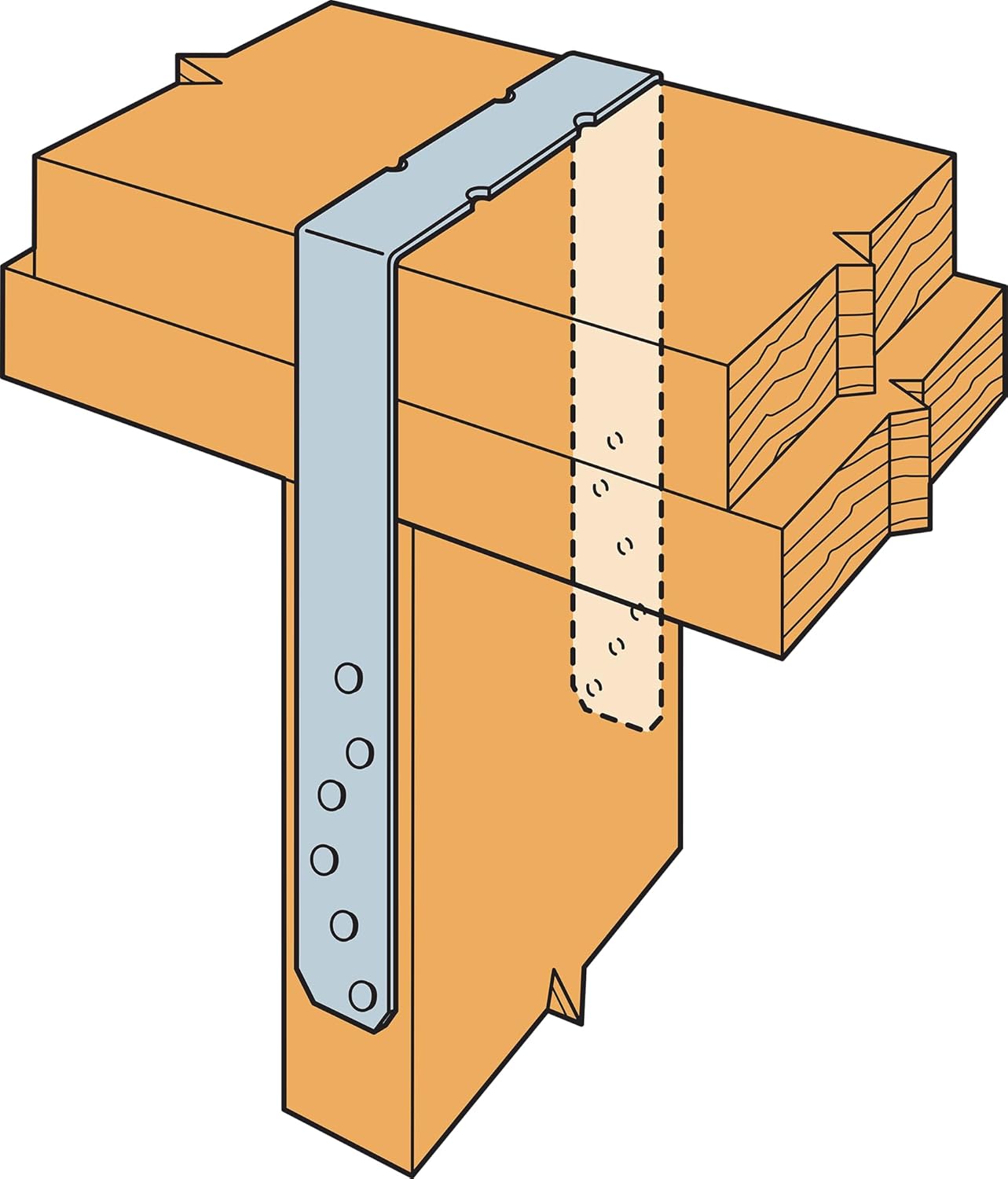 Simpson Strong-Tie SPH6 SPH 5-9/16 in. x 9-1/4 in. Galvanized Heavy-Duty Stud Plate Tie (Pack of 100)