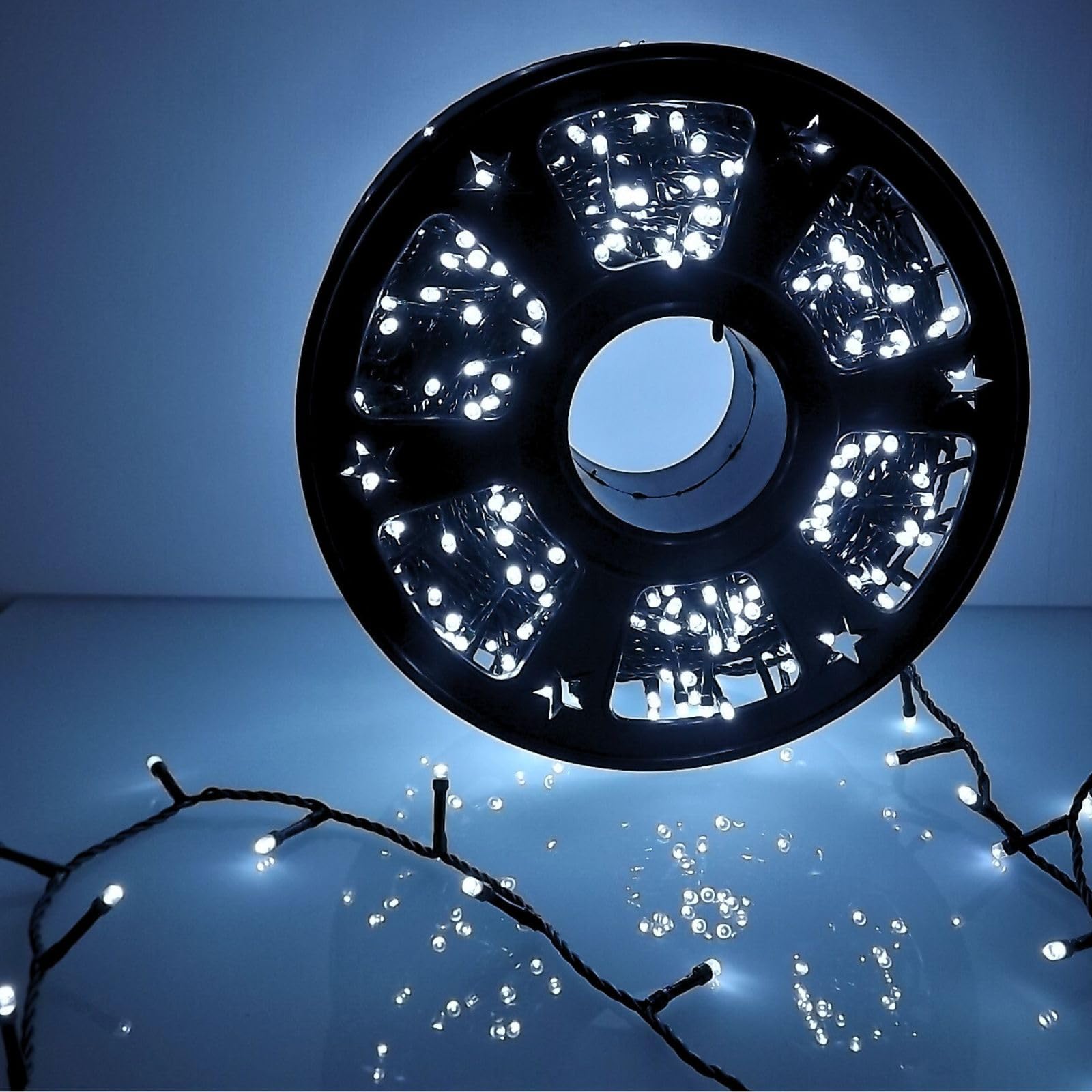 Luccika Catena Luminosa LED Tutti Flash, Cavo Verde 4m, IP44 Interno/Esterno, 31V con Timer, Luci Decorative Natalizie per Giardino e Feste (Bianco Ghiaccio, 50M 1000LED)