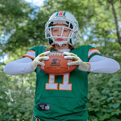 Miniatura 5 de HANDLANDY Guantes de fútbol juvenil, guantes de receptor ancho pegajosos para niños y adultos, guantes de fútbol rosados elásticos