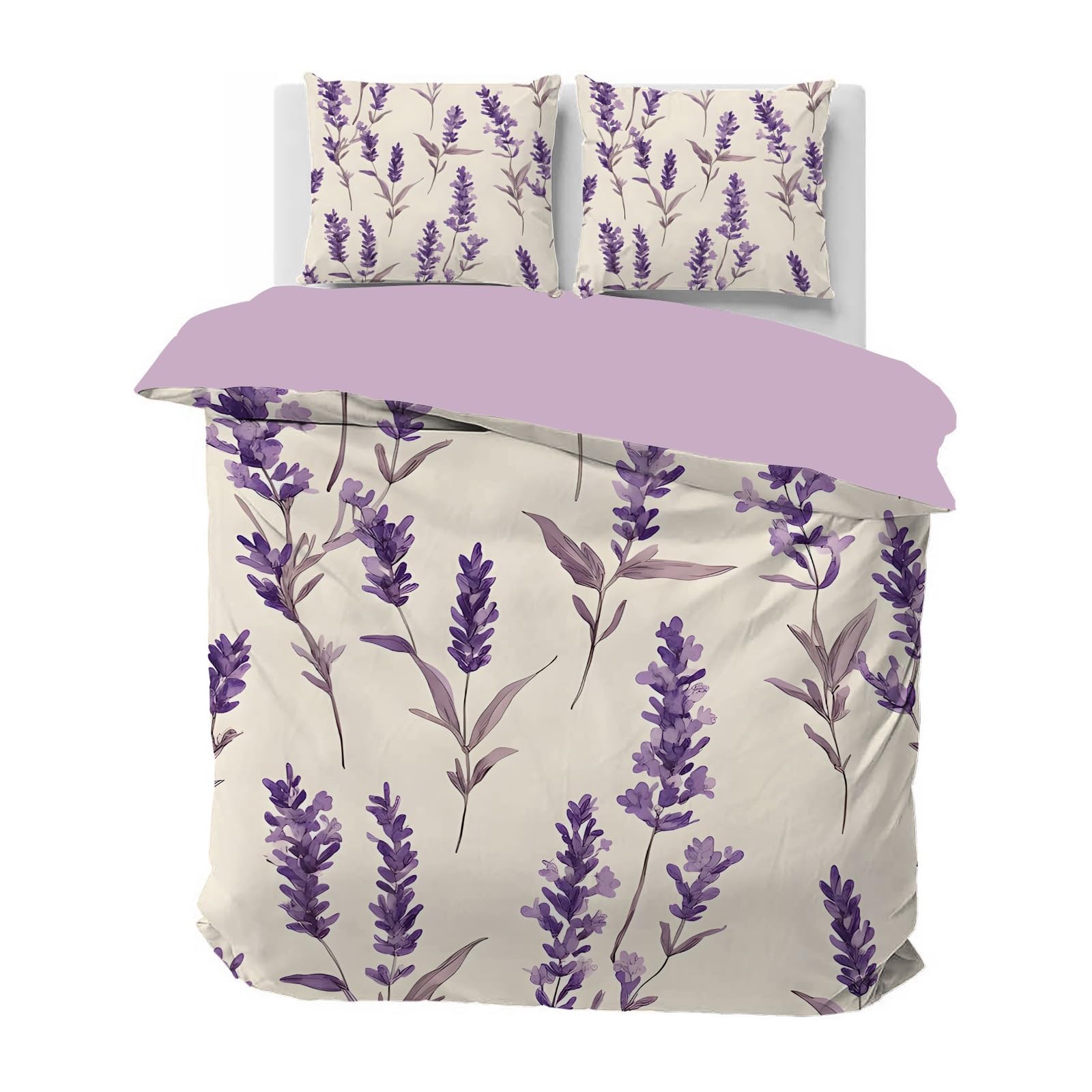 Housse de couette 2 personnes 240x260 cm avec taies d'oreiller zip QW-421