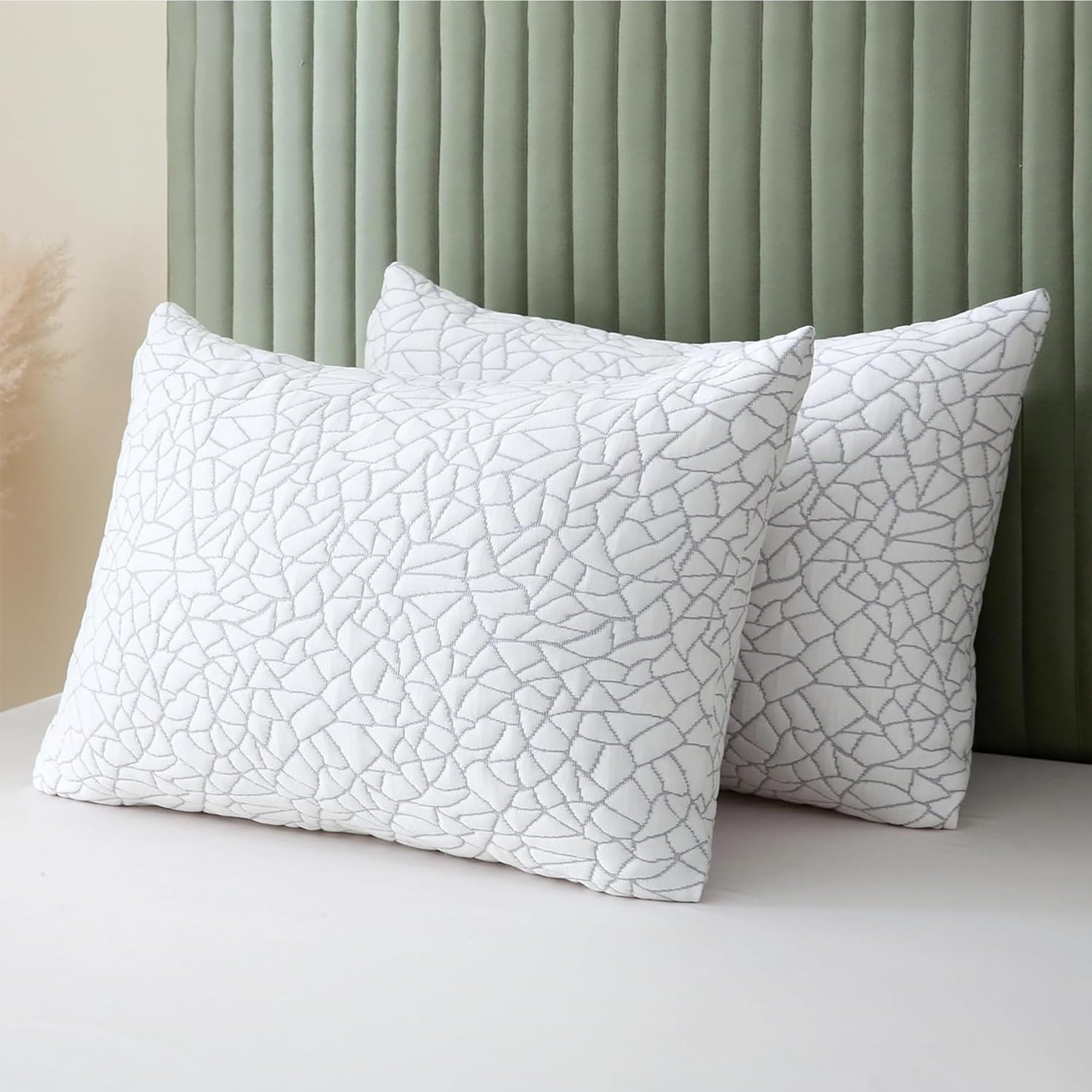 Photo 1 of ** similar **
BPC Premium Rayon Derived from Bamboo Firm Pillows standard Size Set of 2 - Hypoallergenic Shredded Memory Foam Pillows with Removable Cover Bed Pillows for Side Stomach and Back Sleepers, CertiPUR-US