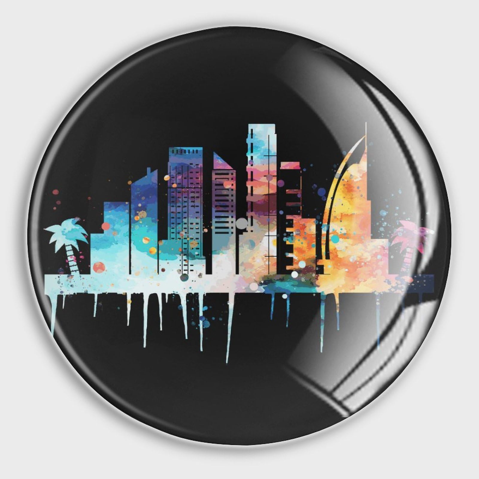 Aimants de frigo Skyline en verre petits magnets puissants anti rayures