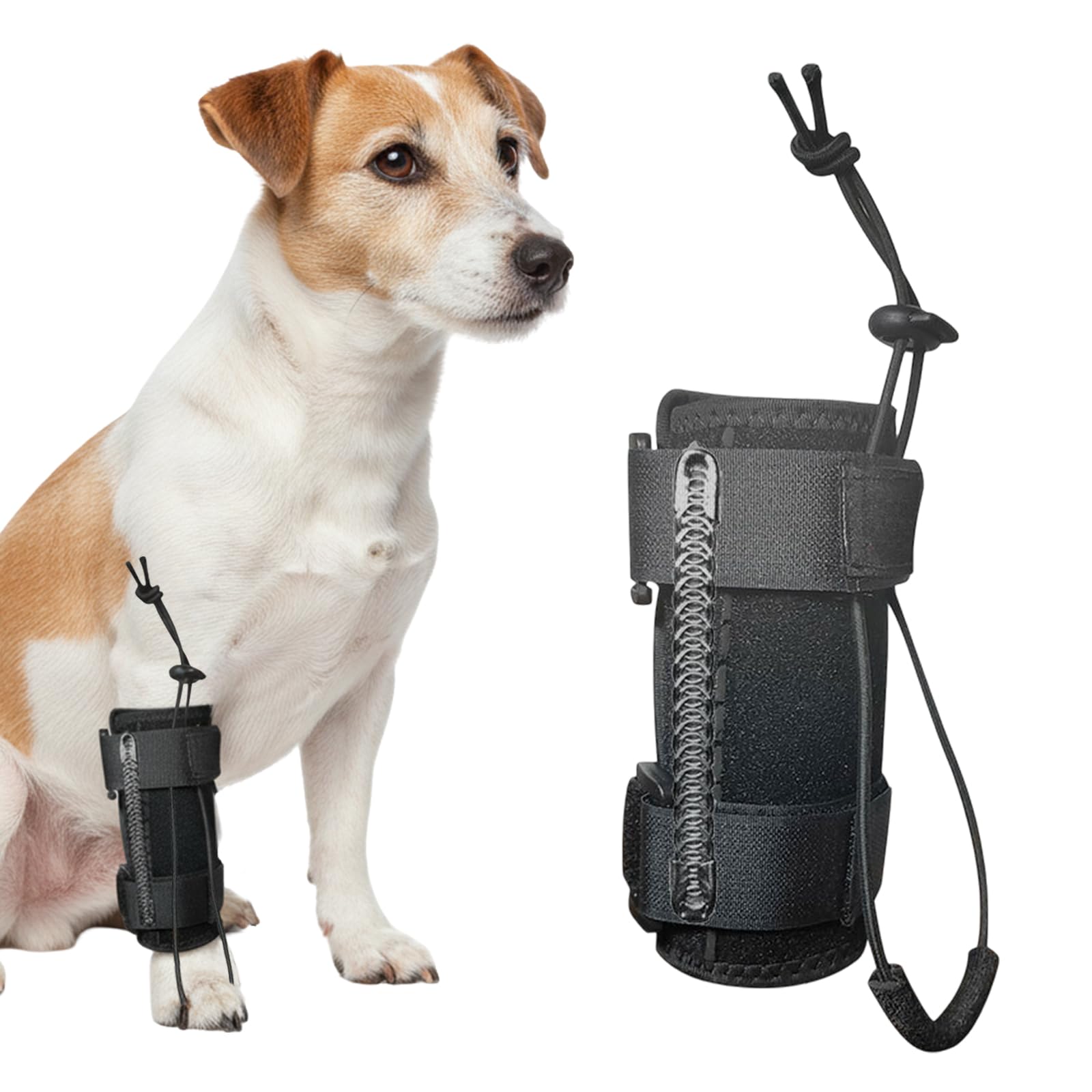MESINURS Dog Canine Knuckling Corrector for Front Leg - Pet Knee Joint Support Brace for Sprains, Arthritis & Muscle Damage, 1 Pcs (L: 6.3"~7.5")