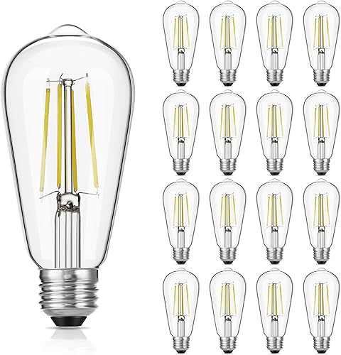 Miniatura 1 de Bombilla LED Edison vintage regulable a 60 W, equivalente a 750 lúmenes, bombillas Edison de 6 W, luz blanca diurna 5000 K, bombilla de filamento