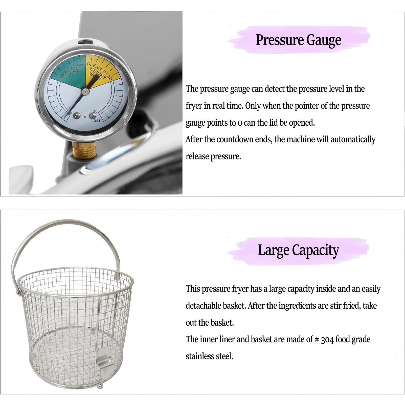 Friggitrice A Pressione Commerciale da 16l Friggitrice Elettrica da Banco per Pollo E Pesce, con Timer E Termostato Ideale per Ristoranti E Snack Bar