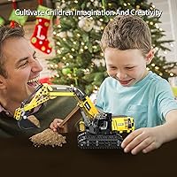 Vista 5 de Juguetes de construcción STEM para niños de 6, 7, 8, 9, 10, 11, 12 años de edad, kit de bloques de construcción modelo de excavadora, juguetes