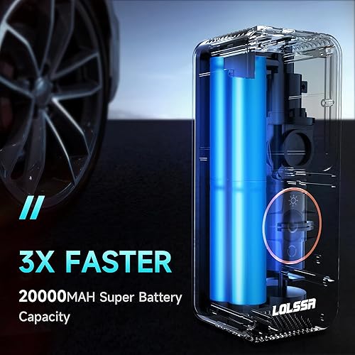Miniatura 3 de Inflador de neumáticos, compresor de aire portátil, bomba de aire de 20000 mAh y 150 PSI eléctrica inalámbrica para automóvil, motocicleta,