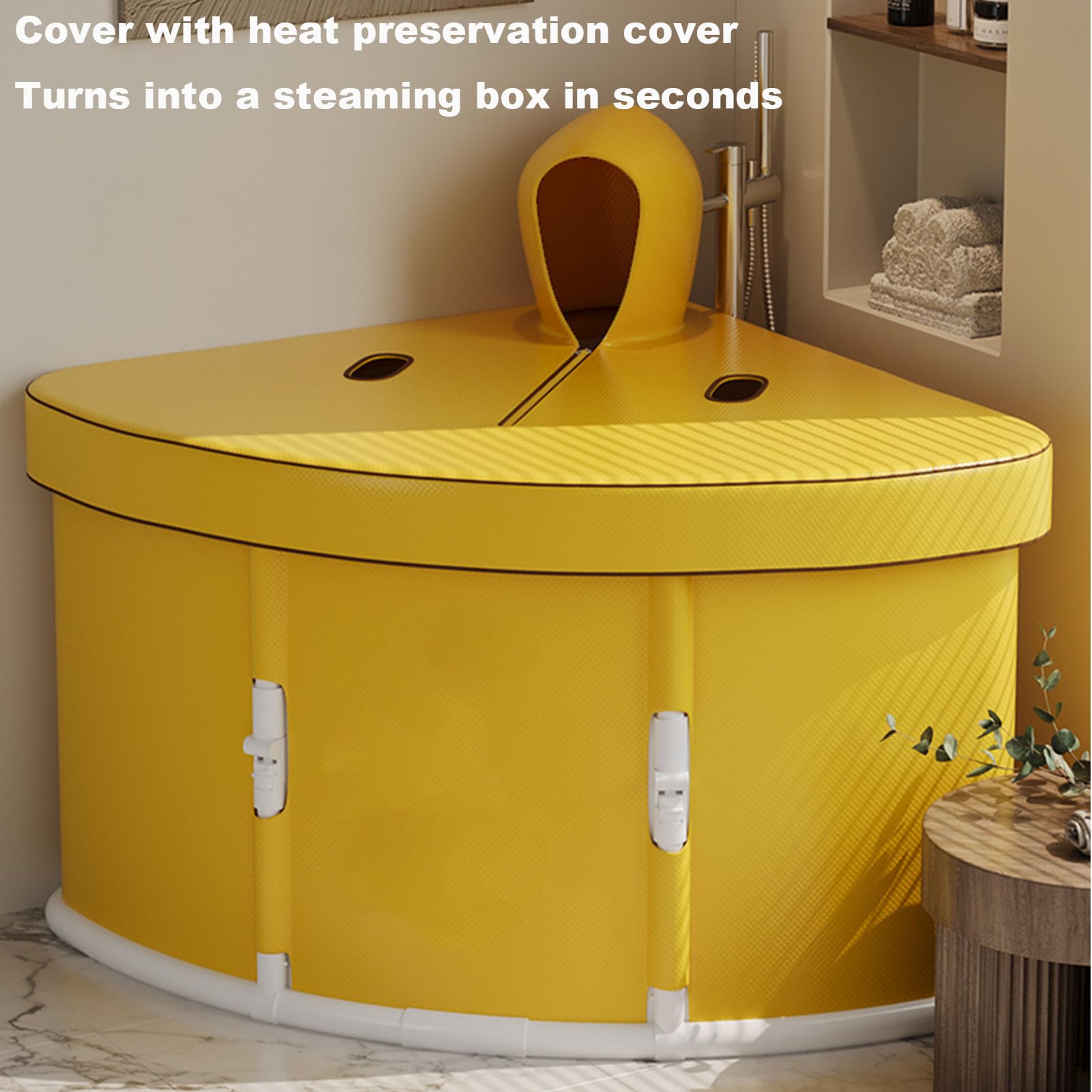 Vasca da Bagno Portatile Pieghevole per Adulti Elegante e Alla Moda Facile da Installare Mantiene la Temperatura per il Recupero e la Terapia (Settore)