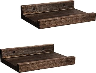 Z metnal Mini Floating Shelves, Small Natural Wooden Display Wall Shelf ...