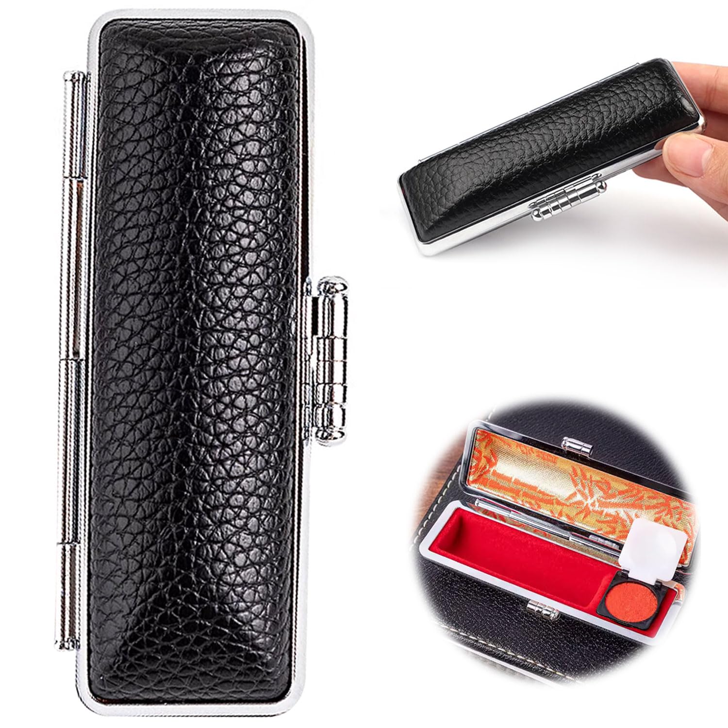 Compact Stamp Case with Lychee Texture
