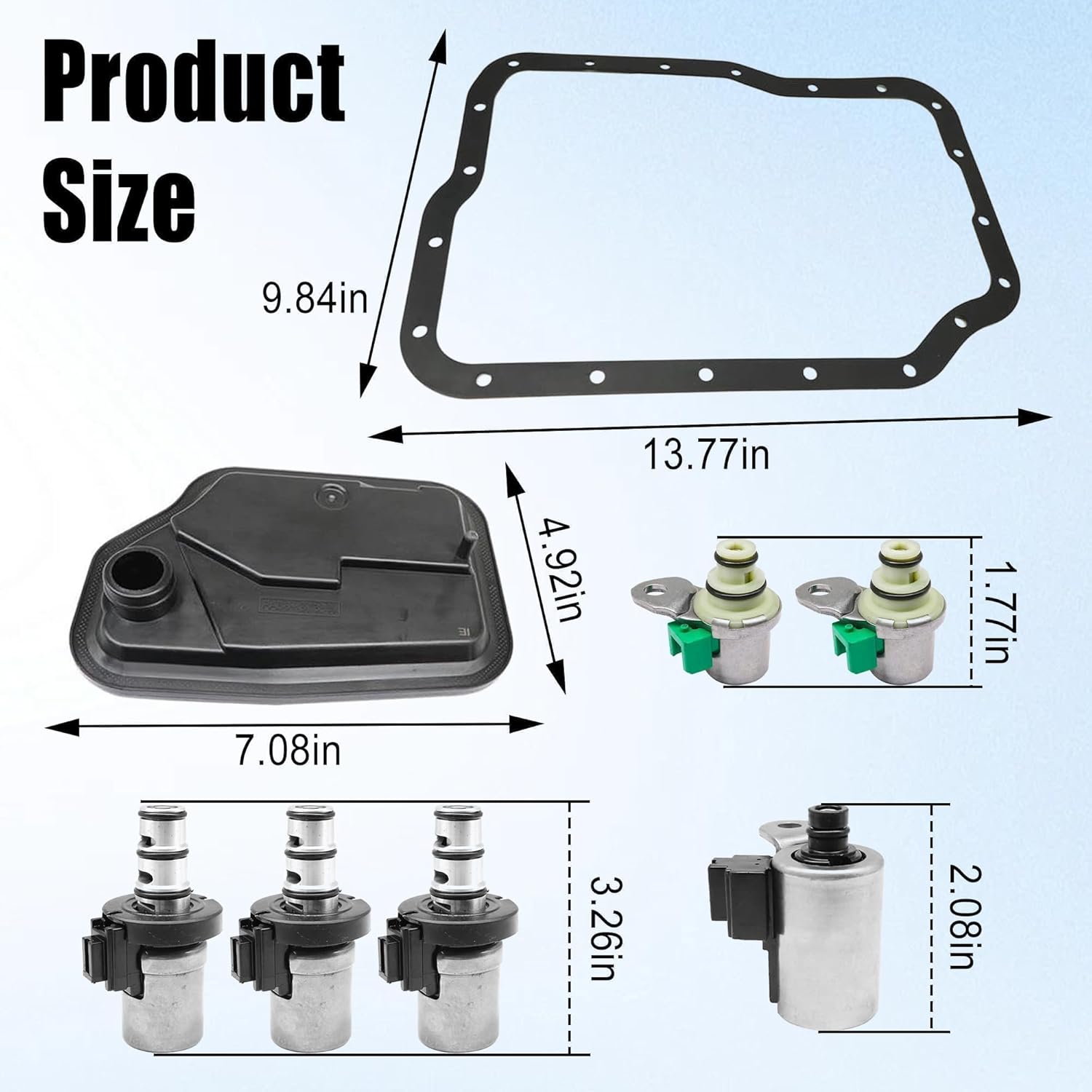 4F27E Transmission Shift Solenoid & Filter Kit Fit for Mazda Protege 3 5 6 1999-2010 Compatible with Ford Focus Transit Connect 2000-2013 Replace XS4Z7A098AB FN01-21-500 4F27E