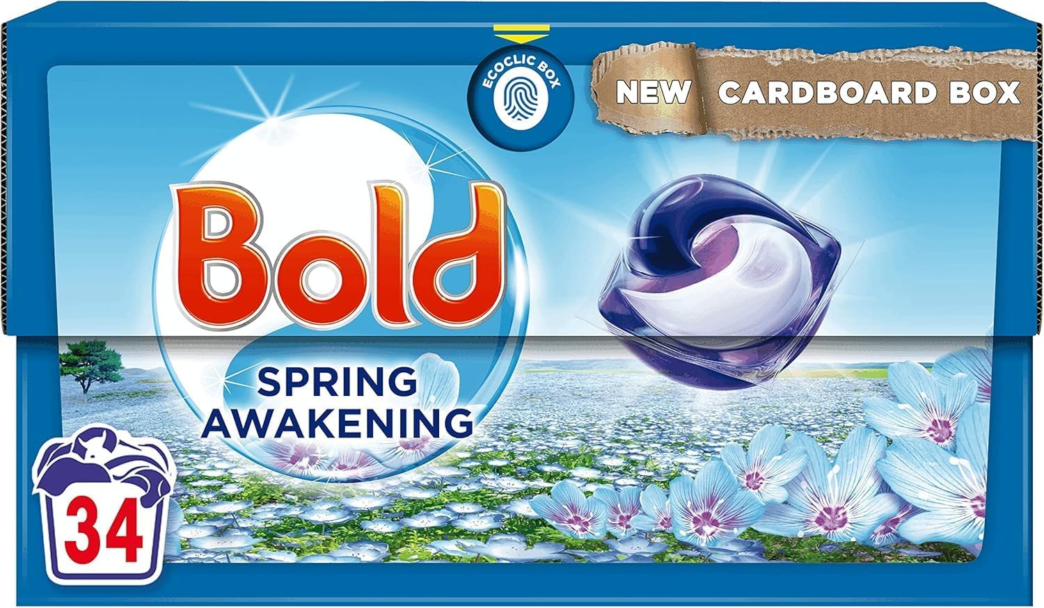 Bold All-in-1 Pods Washing Liquid Capsules 34 Washes, Spring Awakening Washing Detergent, For Brilliant Clean With Built-In Fabric Softener
