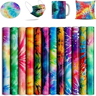 Tie Dye Sublimation Transfer Ink Sheets,Sublimation Paper for Cricut Mug Press,Transfer Paper for DIY Key Chain T-Shirts,12 pcs/Set,12"x12"