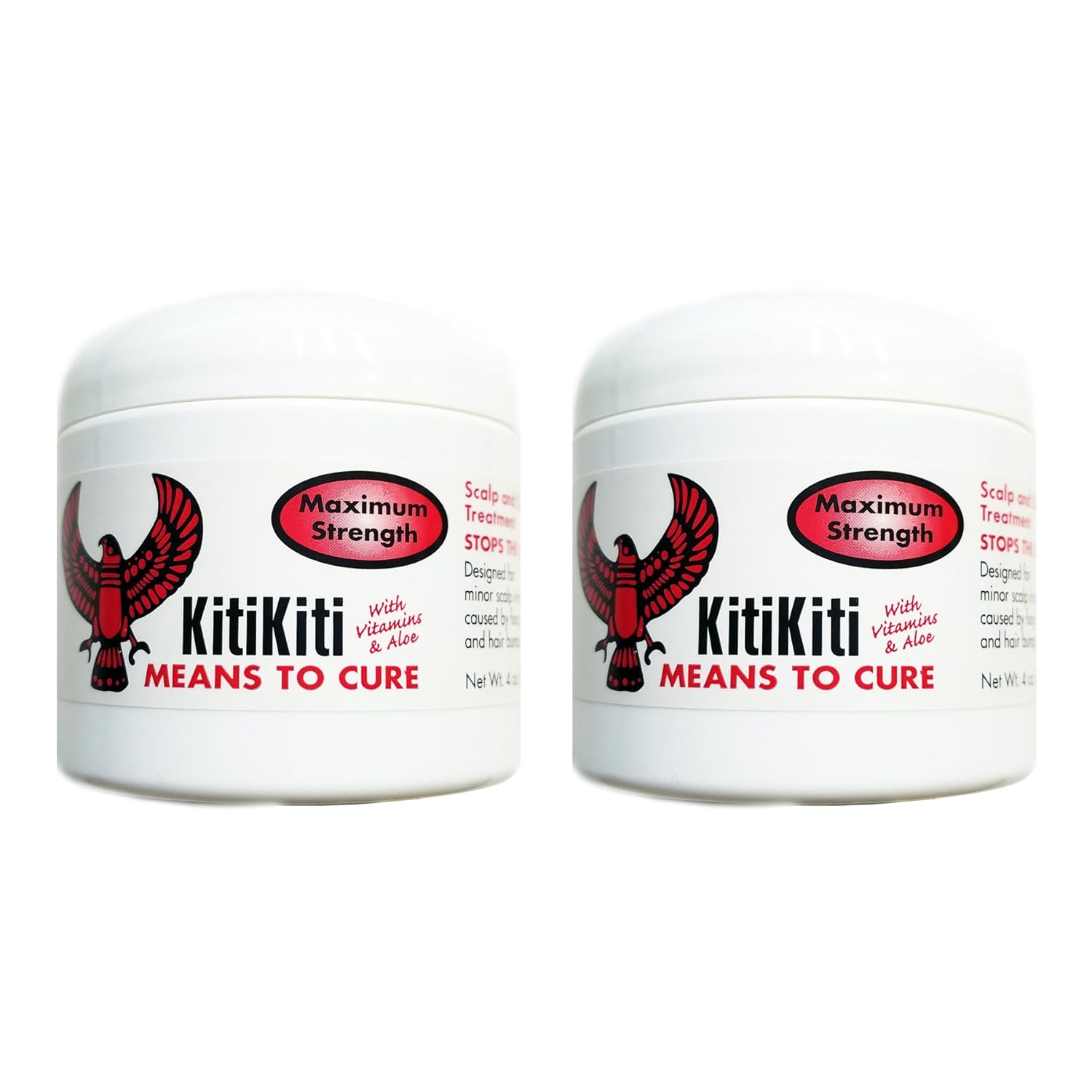 KitiKiti Scalp and Skin Treatment Maximum Strength 4oz Jar (2 Pack)