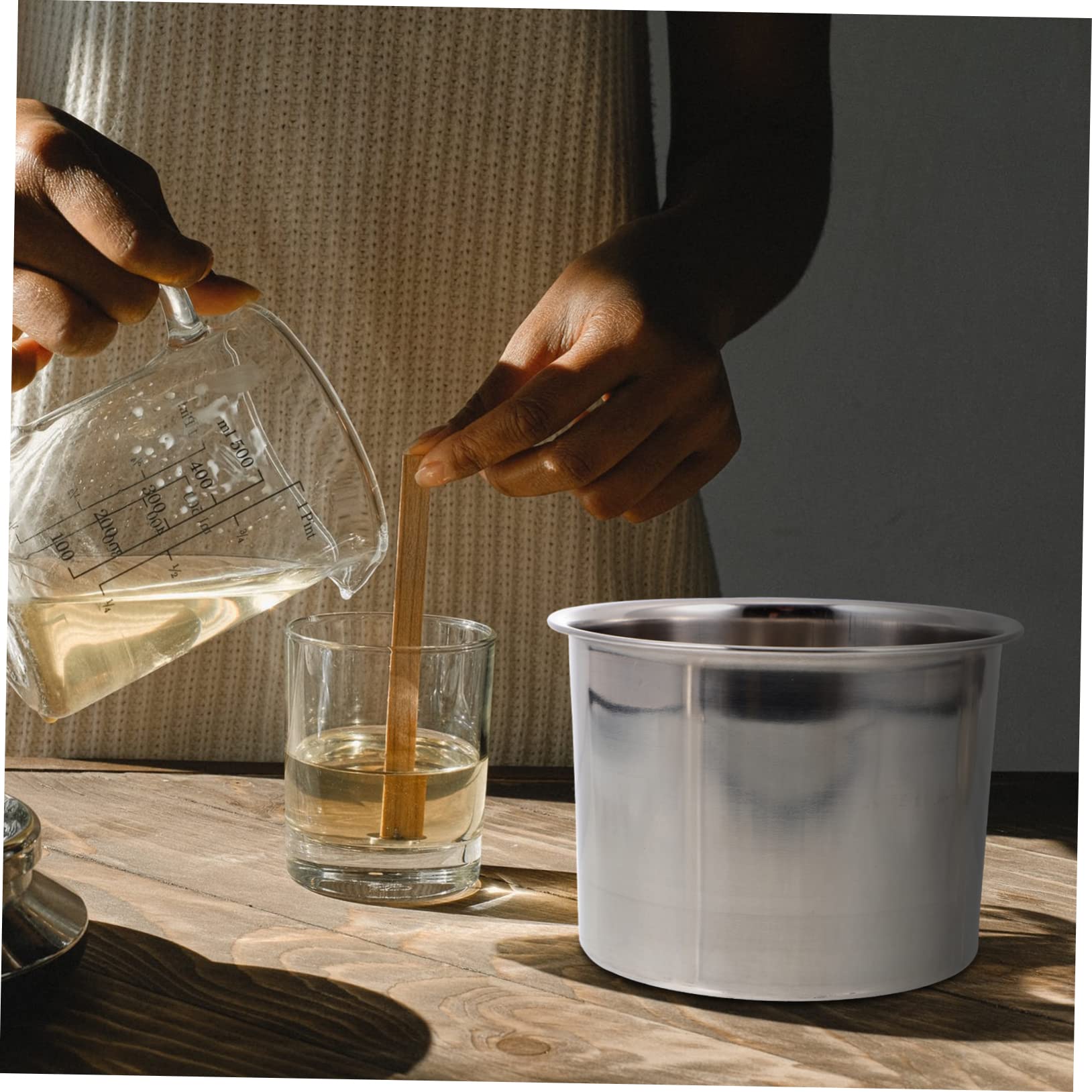 TEHAUX Suministros para Velas DIY Taza de Acero Inoxidable 1 Set Plata