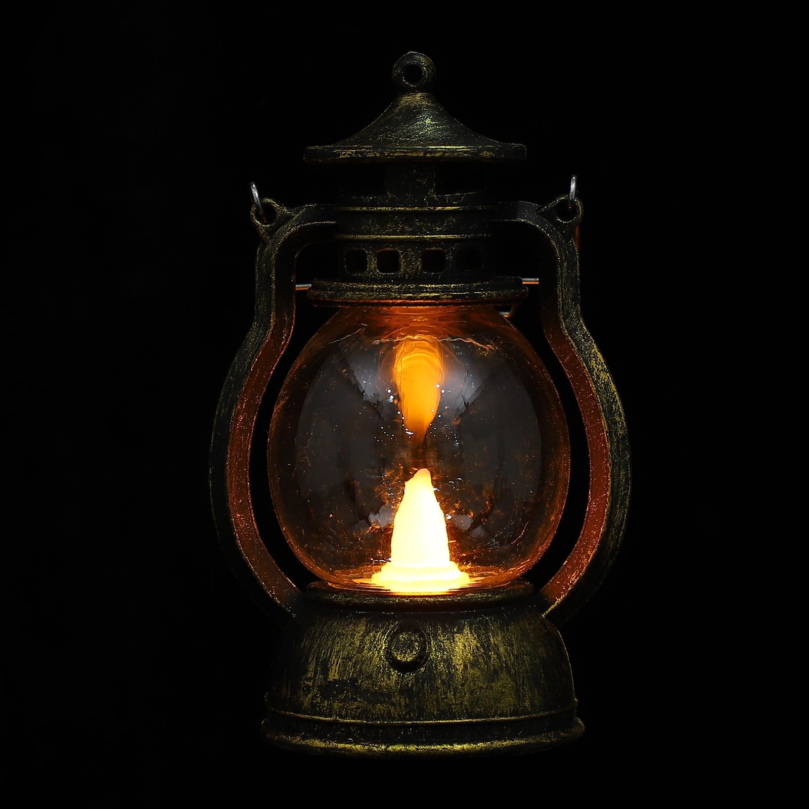 Retro Style LED Camping Lantern Portable Outdoor Tent Light Handheld Multipurpose Lantern with Copper Finish for Camping and Hiking