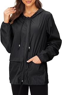 Lightweight Rain Jacket Women Waterproof - Raincoat for Women Packable Rain coat Hooded Windbreaker for Travel Outdoor