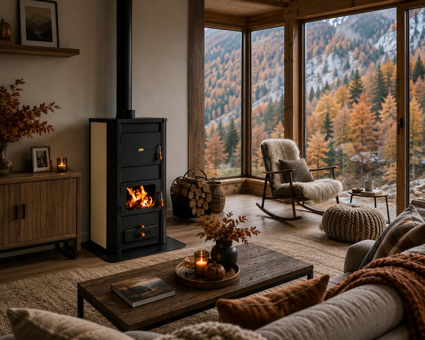Prity WD W29 - Stufa a legna, scaldabagno, 29 + 8 kW