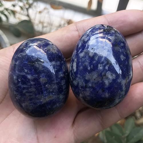 Miniatura 6 de Figura de huevo de piedra, cristal curativo pulido con soporte de madera, piedra lunar, 1.8 pulgadas
