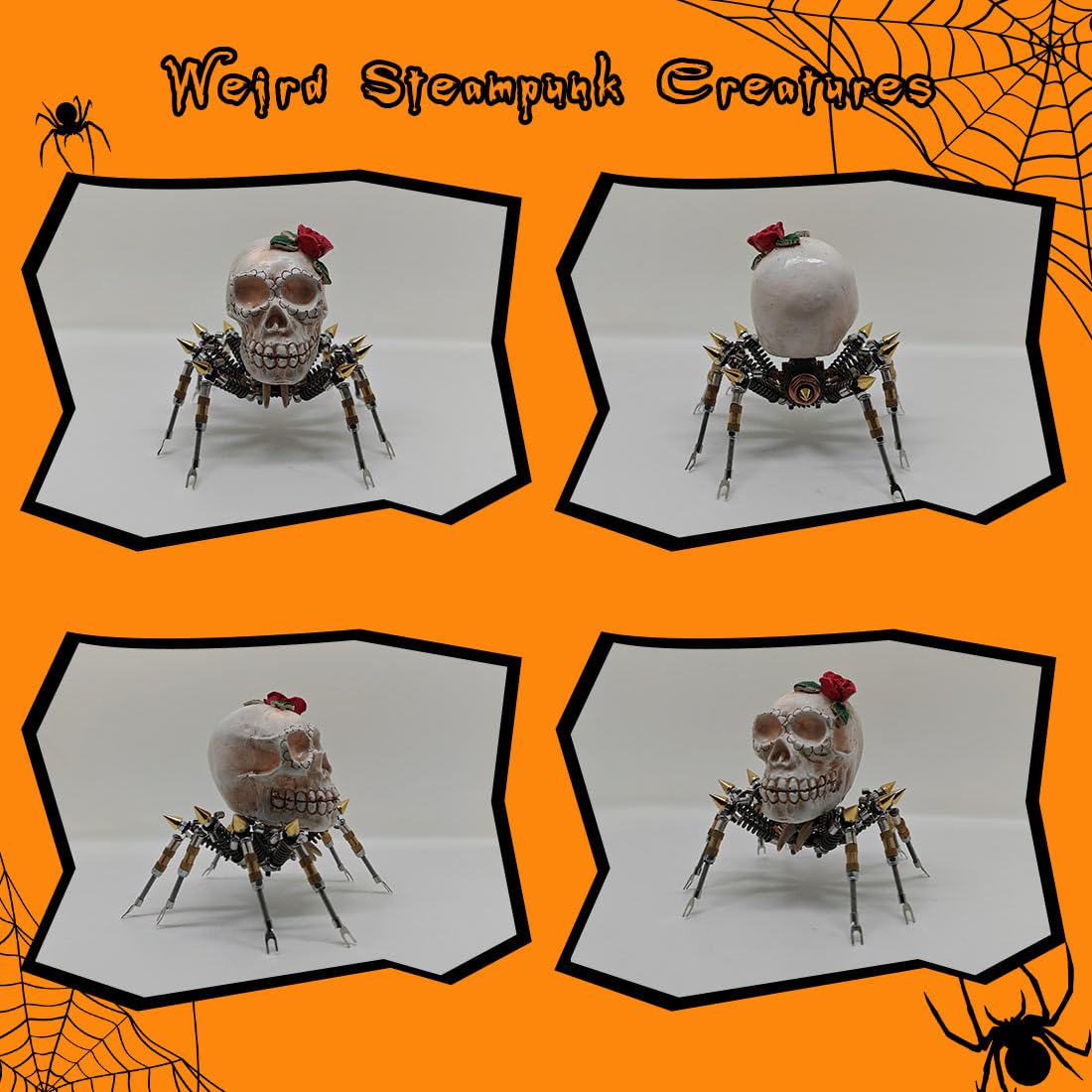 Puzzle 3D di Halloween con ragno in metallo, figura di Halloween creativa per tutta la famiglia, giocattolo decorativo di Halloween da montare (200 pezzi)