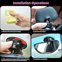 Vista 6 de Kewucn Espejo de coche para bebé, espejo retrovisor interior inastillable, espejo de observación de bebé, espejo retrovisor ajustable para asiento