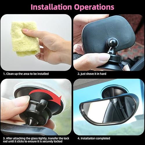 Miniatura 6 de Kewucn Espejo de coche para bebé, espejo retrovisor interior inastillable, espejo de observación de bebé, espejo retrovisor ajustable para asiento