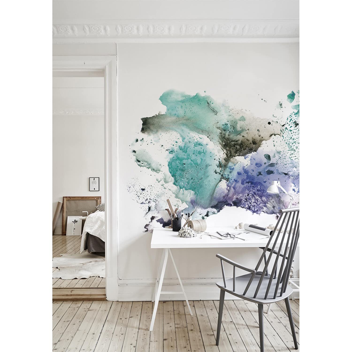 Papier peint vintage pour cacher les imperfections murales sans colle