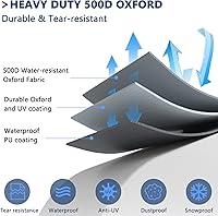 Vista 4 de STARTWO - Funda impermeable para muebles de exterior, juego de 4 piezas para sofá de patio, sillas de césped, mesa de café, a prueba de viento